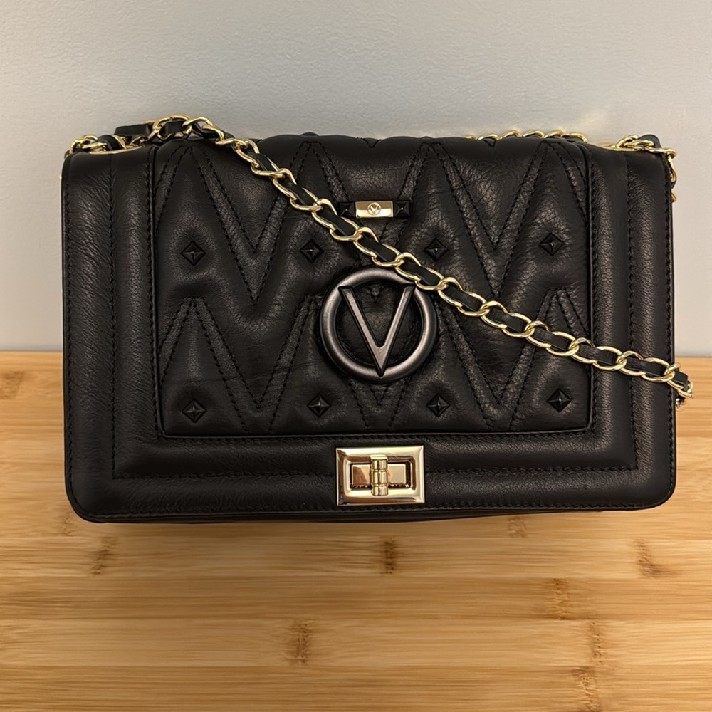 Valentino by Mario Valentino Alice Diamond Leather Shoulder Bag w/Dustbag COA